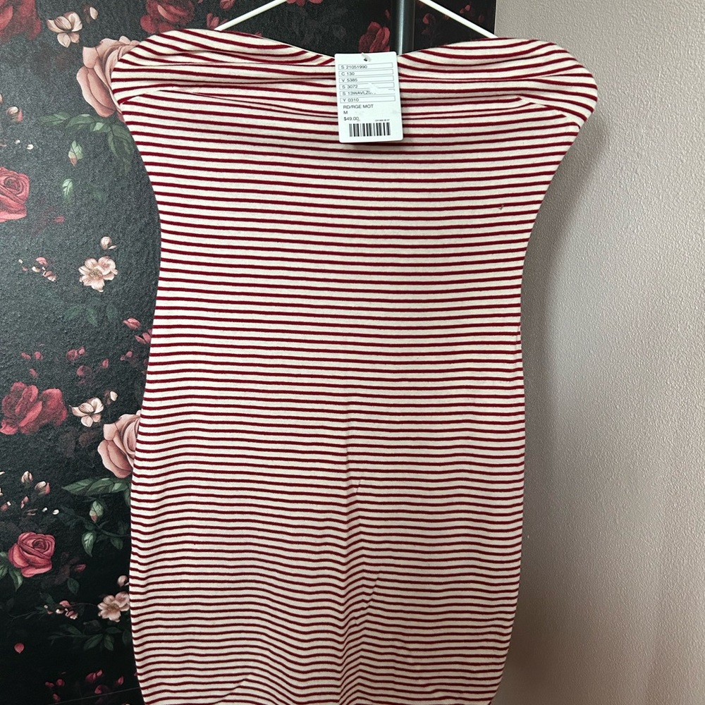 Striped strapless dress